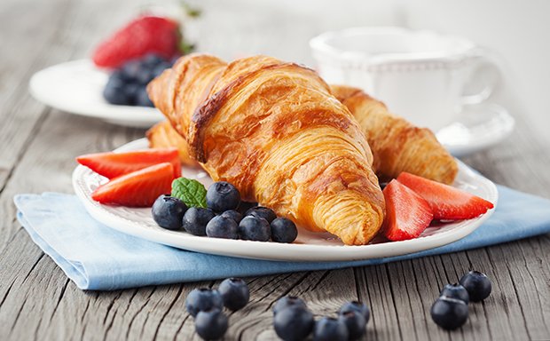 Croissants with fruits